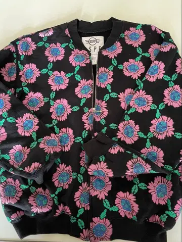 USPP 블랙 베이스 핑크 꽃무늬 블루종 트레이닝복