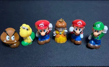 슈퍼 마리오 브라더스 손가락 인형 6개 세트 2005년 각인