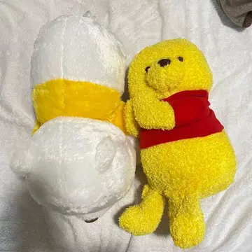 곰돌이 푸 빨간 볼 누워있는 기가 점보 화이트 봉제 인형 2세트