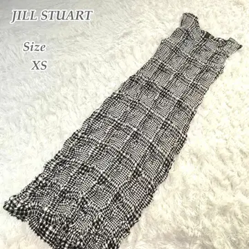 질 스튜어트 깅엄 체크 롱 원피스 XS 프릴 디자인