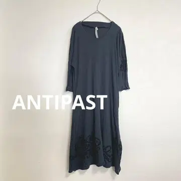 안티파스토 ANTIPAST 꽃무늬 플로키 프린트 원피스 블랙