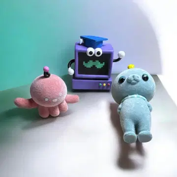 교육 방송 가챠 플로키 피규어 3종 세트 (타마, 파울, 하카세)