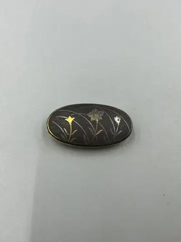 255 빈티지 금속 꽃 무늬 타원형 오비 고정 띠