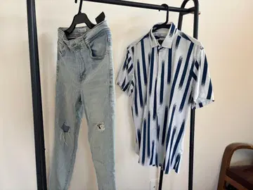 ZARA 슬림핏 셔츠와 데님 세트