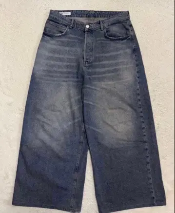 ZARA 오버다이 배기 데님 팬츠 EU44