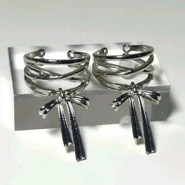 빈티지 리본 실버 반지