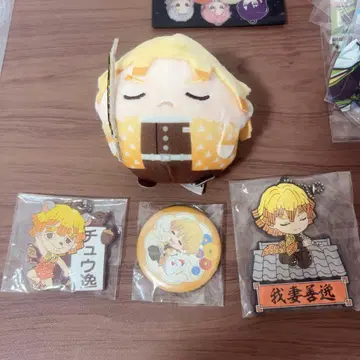 귀멸의 칼날 젠이츠 제일복권 봉제 인형 캔뱃지