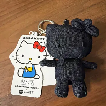 산리오 x and ST 콜라보 데님 키티 키링