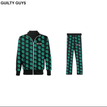 가격 인하 GUILTY GUYS 셋업 블랙/에메랄드 그린