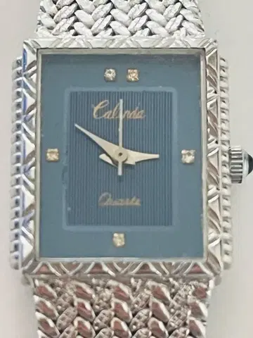 칼린다 여성용 손목시계 실 스퀘어 바 메쉬 벨트 앤티크