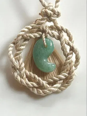 정령 마 상생매듭 목걸이 구옥 아벤츄린 & 미니 태슬 참 포함