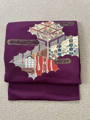 나고야 오비 시오제 깊은 교자색