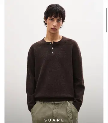 [ SUARE ] 데일리 헨리넥 니트 L 사이즈