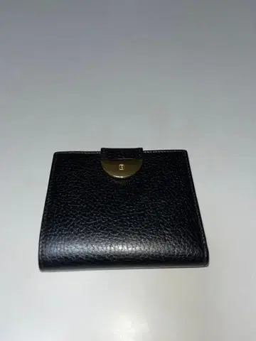BALLY 블랙 가죽 이단 접이식 지갑