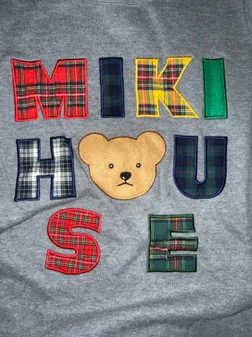 미키하우스 곰 로고 자수 그레이 L 트레이닝복 맨투맨
