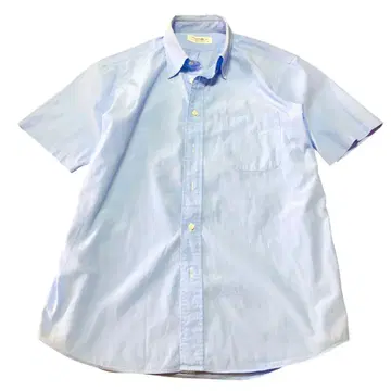 가마쿠라 셔츠 라이트 블루 버튼 다운 반팔 셔츠 일본제