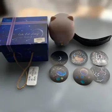 [ 하자품 ] 고양이형 플라네타륨 프로젝터 라이트 리모컨 포함