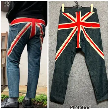 A 에이/BEAMS 남성용 사루엘 팬츠 유니언 잭