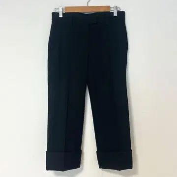 띠어리 theory 울 팬츠 [ M ] 크롭 미 실루엣 블랙