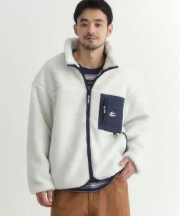 캠핑7 플리스 자켓 화이트, 블루