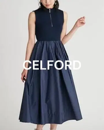 [ CELFORD ] 셀포드 하프 지퍼 니트 도킹 원피스 S 사이즈