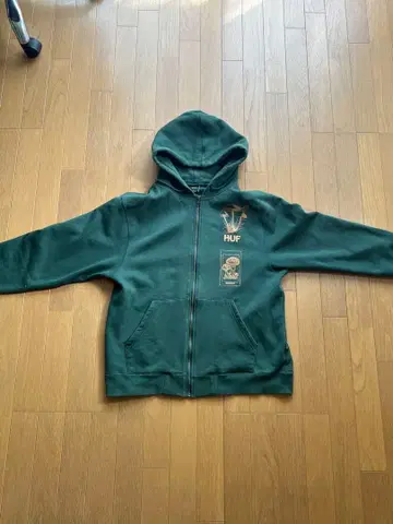 HUF Bizarre Botanicals 후드티 L 사이즈 다크 그린