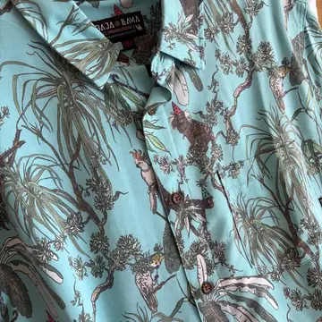 BAJA LLAMA 트로피컬 패턴 하와이안 셔츠 L 사이즈