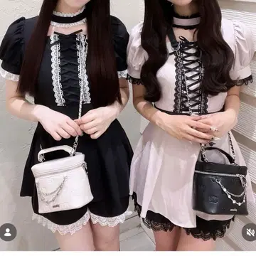 pium 레이스업 초커 셋업