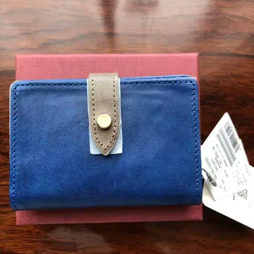 새상품 perche 명함지갑 카드 케이스 천연 가죽 블루