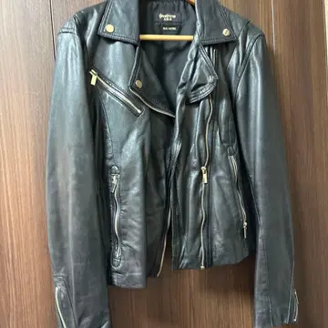 천연 가죽 블랙 라이더 자켓 여성용 XL