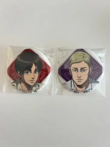 진격의 거인 엘렌 엘빈 캔뱃지 2개 세트