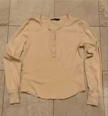 랄프 로렌 헨리넥 T셔츠 아이보리 베이지 L