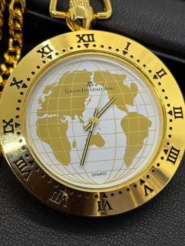 가동 GRAND INTERNATIONAL 지구본 디자인 회중시계 오샤레