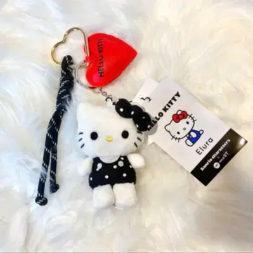 산리오 키티 마스코트 코드 참 엘르 andST 블랙 도트