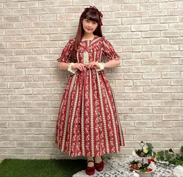 axes femme kawaii 로즈베리 정원 원피스 빨간색