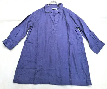 새상품 프렌치 린넨 린넨 100% 긴팔 셔츠 풀오버 빅 사이즈 LL