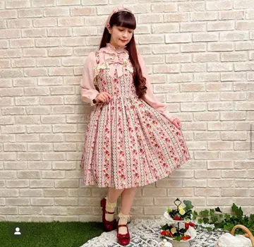 axes femme kawaii 오버롤 스커트 핑크