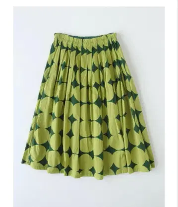 새상품 NATURAL LAUNDRY 도트 프린트 서클 개더 스커트 M