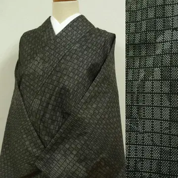 섬세한 격자 무늬에 나비 오시마 명주