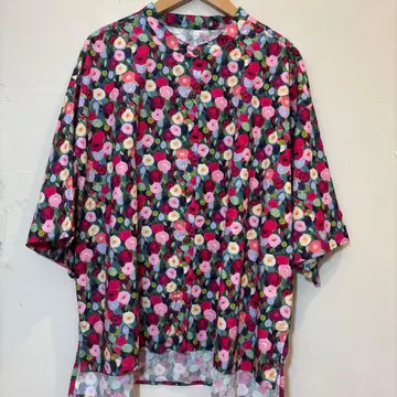 가격 인하 꽃무늬 셔츠 블라우스 빨간색 COLORK 카락 나츄란