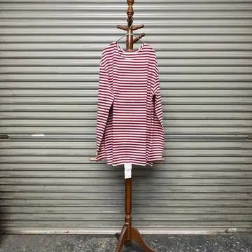 deadstock 러시아군 보더 셔츠 긴팔 빨간색 x 미색 바스크 셔츠