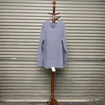 deadstock 러시아군 보더 셔츠 긴팔 파랑 x 화이트 바스크 셔츠