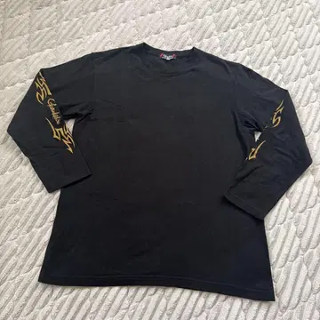 가마가츠 로고 롱T L 블랙