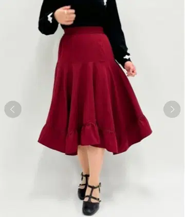 [인기] 엑시즈팜 불규칙 밑단 스커트 레드