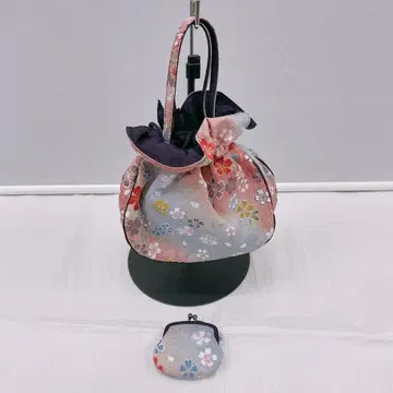 4218 기모노 가방 더스티 핑크 라이트 그레이 동전 지갑 포함