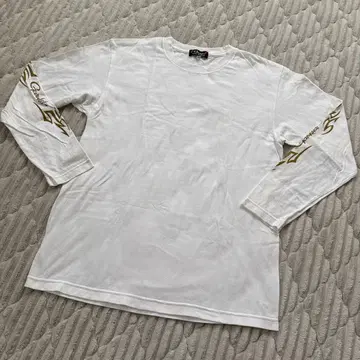 가마가츠 로고 롱T L 화이트