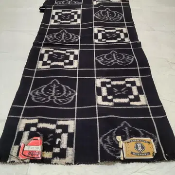 목화 오카야마 작슈가스리 격자담 옷감 (202)