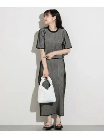 배색 니트 스커트 세트 (세트 아이템) BEAMS HEART 빔즈