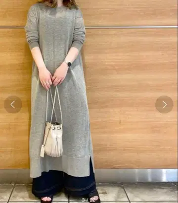 새상품급 리브 드와 린넨 터치 니트 원피스