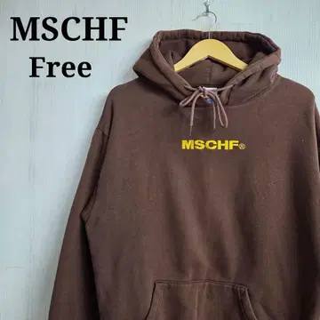 mschf MISCHIEF 후드티 프리 사이즈 브라운 자수 로고